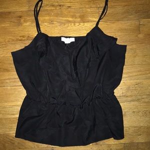 Black ruffle tank top